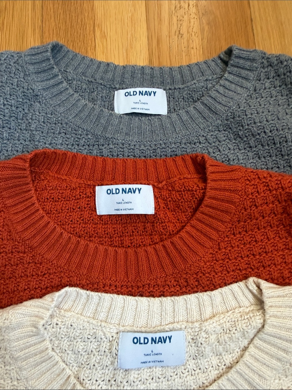 Old Navy Women’s Crewneck Sweaters - Cream, Rust, Gray - Picture 2 of 2